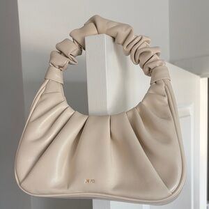 JW PEI Cream Ruched Handle Shoulder Bag